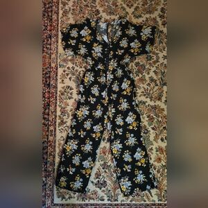 Floral Black Jumpsuit